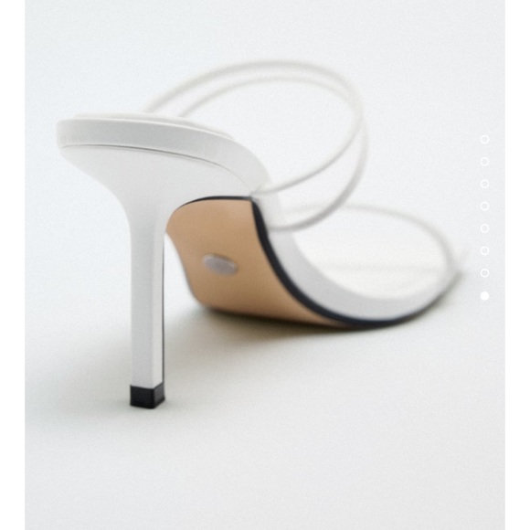 ZARA WHITE HIGH-HEEL SANDALS WITH VINYL STRAPS - Picture 7 of 11